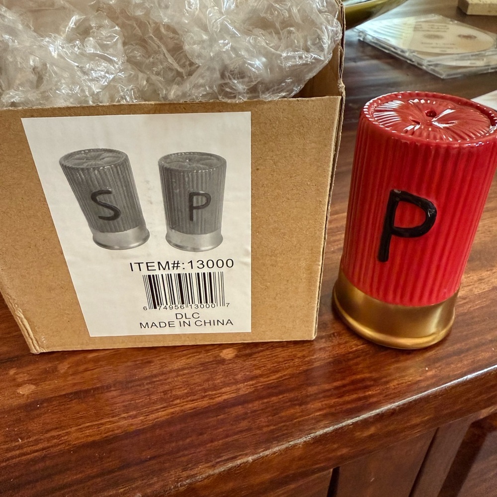 Red and Gold Salt & Pepper Shaker